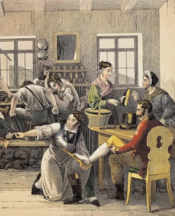 Framed Print : Shoemaker's (1810). Engraving. FRANCE. Paris. Muse Carnavalet (Carnavalet Museum). AISA / Everett Collection**US SALES ONLY**