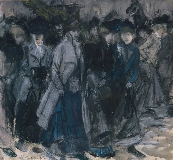 Framed Print : SHOP GIRLS, by William Glackens, 1900, American drawing, pastel and watercolor on illustration board. Young working city women are walking in a group on the street Framed Print : SHOP GIRLS, by William Glackens, 1900, American drawing, pastel and watercolor on illustration board. Young working city women are walking in a group on the street