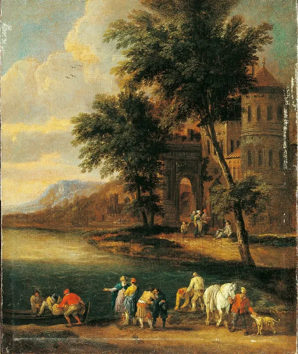 Framed Print : Shore with Figures and a Church, by Peeter Bout, Adriaen Frans Boudewijns, 1670 - 1690, 17th Century, oil on canvas, 30 x 35 cm - Italy, Lombardy, Milan, Castello Sforzesco Framed Print : Shore with Figures and a Church, by Peeter Bout, Adriaen Frans Boudewijns, 1670 - 1690, 17th Century, oil on canvas, 30 x 35 cm - Italy, Lombardy, Milan, Castello Sforzesco