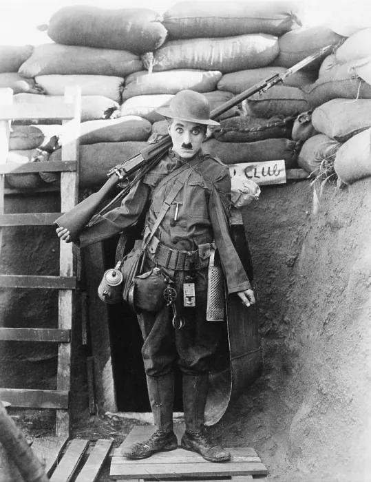 Framed Print : SHOULDER ARMS, Charlie Chaplin, 1918
