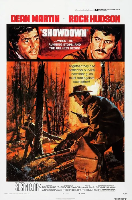 Framed Print : SHOWDOWN, US poster art, from left: Dean Martin, Rock Hudson, 1973