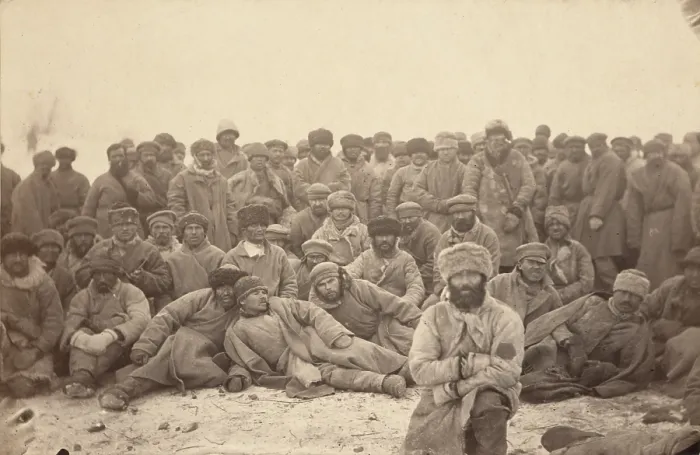 Framed Print : Siberia, A group of hard-labor convicts, photograph, 1885-1886