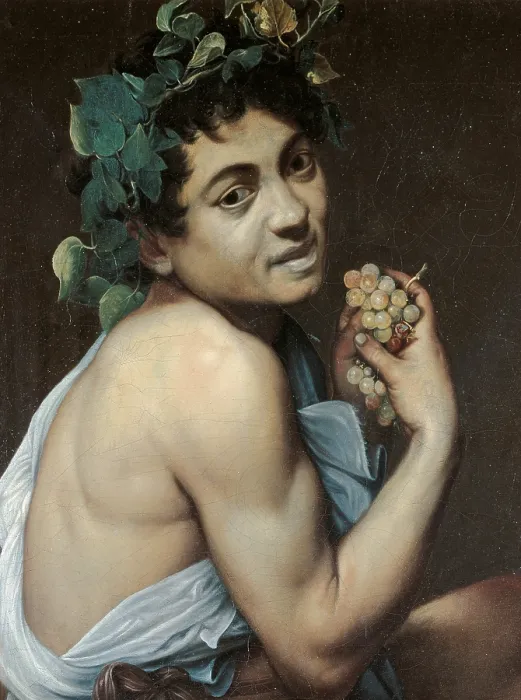 Framed Print : Sick Bacchus, by Michelangelo Merisi known as Caravaggio, 1593 - 1594, 16th Century, oil on canvas, cm 67 x 53 - Italy, Lazio, Rome, Borghese Gallery. Detail