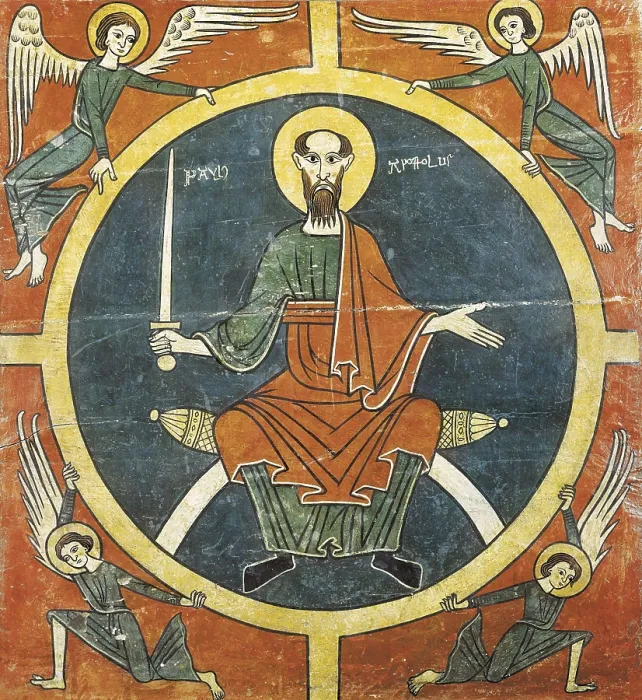Framed Print : Sides from the altar of Oros. 1st half 13th c. Saint Paul. Tempera on wood. SPAIN. Barcelona. National Art Museum of Catalonia. Proc: SPAIN. La Guingueta d'neu. Church of St