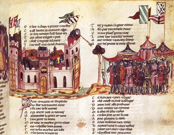 Framed Print : Siege of a city. 14th century. Gothic art. Miniature Painting. ITALY. Venice. Biblioteca nazionale marciana (St. Mark's Library)