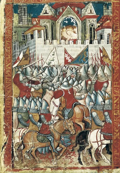 Framed Print : Siege of Pamplona by the army of Charlemagne in 778