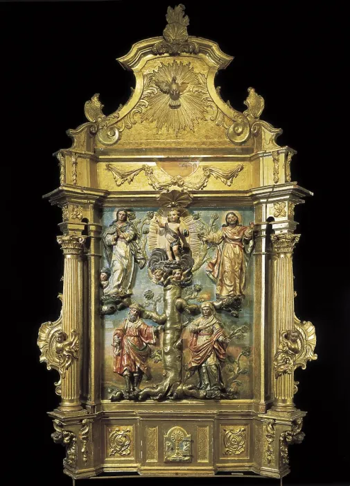 Framed Print : SIERRA, Pedro de (1702-1760). Altarpiece of the Genealogy of Christ. 18th c. Baroque art. Sculpture on wood. SPAIN. Valladolid. National Museum of Sculpture