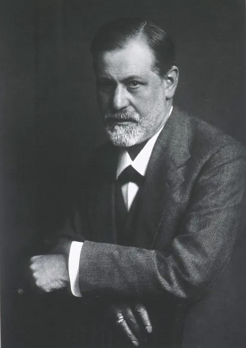 Framed Print : Sigmund Freud (1856-1939), with arms resting on back of chair. Photogravure by Max Halberstadt, who was also the husband of Freud's youngest daughter Sophie. Ca. 1905 Framed Print : Sigmund Freud (1856-1939), with arms resting on back of chair. Photogravure by Max Halberstadt, who was also the husband of Freud's youngest daughter Sophie. Ca. 1905