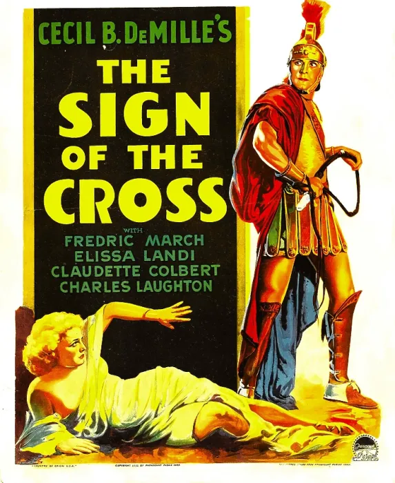 Framed Print : SIGN OF THE CROSS, Elissa Landi, Fredric March on window card, 1932
