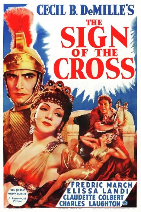 Framed Print : THE SIGN OF THE CROSS, US poster art, from left: Fredric March, Claudette Colbert, Charles Laughton, 1932 Framed Print : THE SIGN OF THE CROSS, US poster art, from left: Fredric March, Claudette Colbert, Charles Laughton, 1932