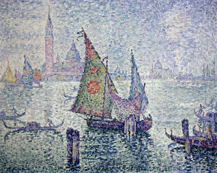 Framed Print : SIGNAC, Paul (1863-1935). The Green Sail, Venice. 1904. Pointillism. Oil on canvas. FRANCE. Paris. Musee d'Orsay (Orsay Museum)
