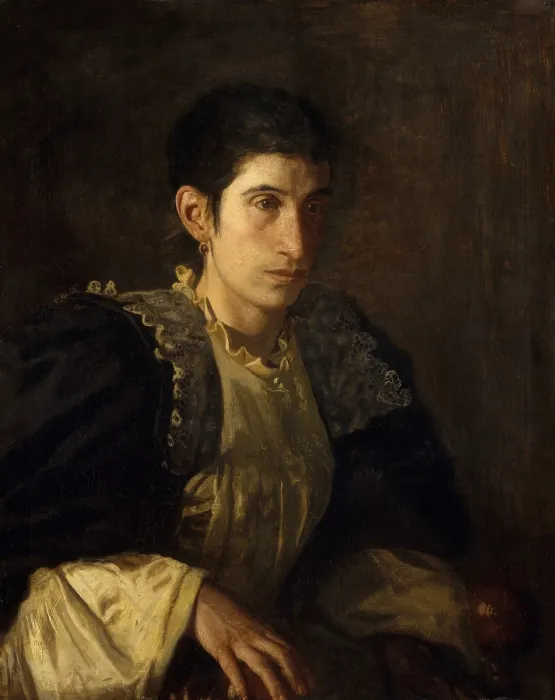 Framed Print : SIGNORA GOMEZ D'ARZA, by Thomas Eakins, 1901-02 American painting, oil on canvas. Signora Gomez d'Arza was a 30 year old Italian born actress and acting teacher