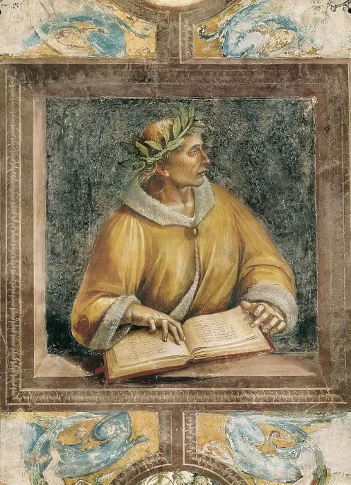 Framed Print : SIGNORELLI, Luca (1445-1523). Ovid. 1499. ITALY. Orvieto. Cathedral. Portrait located in the Chapel of San Brizio. Renaissance art. Quattrocento. Fresco