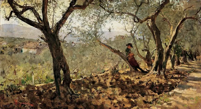 Framed Print : Signorini Telemaco, Among the Olive Trees, Settignano, 1881, 19th Century, oil, Italy, Tuscany, Montecatini Terme, Pistoia Framed Print : Signorini Telemaco, Among the Olive Trees, Settignano, 1881, 19th Century, oil, Italy, Tuscany, Montecatini Terme, Pistoia