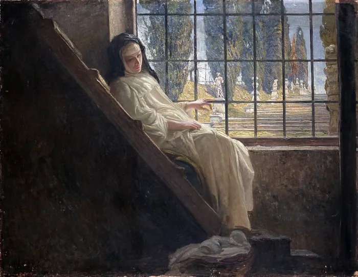Framed Print : Silence, by Stefano Bersani, 1906, 20th Century, oil on canvas - Italy, Lombardy, Milan, Brera Collection. Whole artwork view Framed Print : Silence, by Stefano Bersani, 1906, 20th Century, oil on canvas - Italy, Lombardy, Milan, Brera Collection. Whole artwork view
