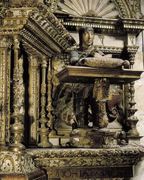 Framed Print : SILO, Diego de (1495-1563). Ferdinand II the Catholic in Prayer. 1520-1522. SPAIN. Granada. Royal Chapel. Polychrome wood. Renaissance art. Sculpture on wood