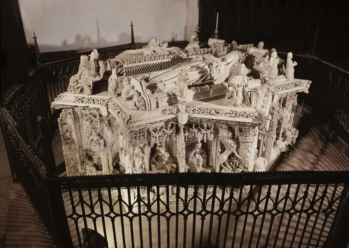 Framed Print : SILO, Gil de (1486-1501). Sepulchre of John II and Isabella of Portugal. 1489-1493. SPAIN. Burgos. Carthusian monastery of Santa Mara de Miraflores. Alabaster. Gothic art Framed Print : SILO, Gil de (1486-1501). Sepulchre of John II and Isabella of Portugal. 1489-1493. SPAIN. Burgos. Carthusian monastery of Santa Mara de Miraflores. Alabaster. Gothic art