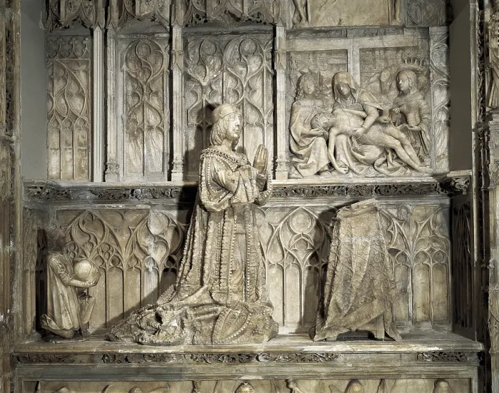 Framed Print : SILOe, Gil de (1486-1501). Sepulchre of Juan de Padilla. c. 1500. Gothic art. Sculpture on marble. SPAIN. Burgos. Burgos Museum. - P