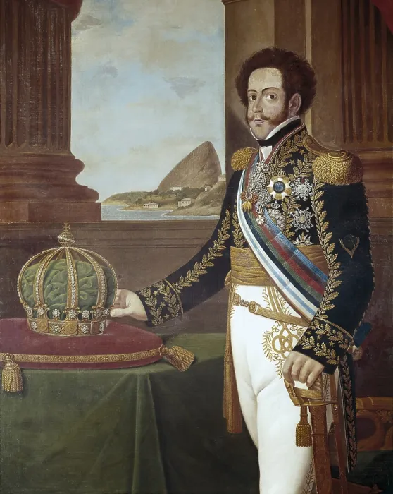 Framed Print : SILVA, Henrique Jose da (1772-1834). Pedro I, Emperor of Brazil. ca. 1825. Oil on canvas. BRAZIL. Rio de Janeiro. National Historical Museum