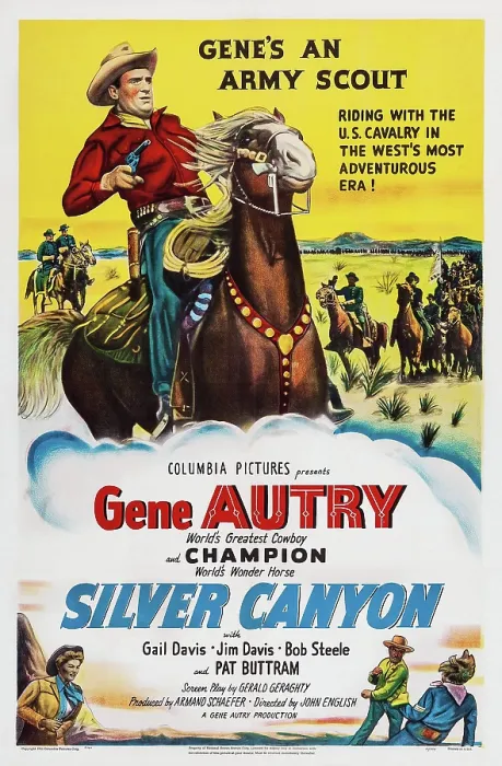 Framed Print : SILVER CANYON, US poster art, top: Gene Autry, Champion, the horse, 1951 Framed Print : SILVER CANYON, US poster art, top: Gene Autry, Champion, the horse, 1951