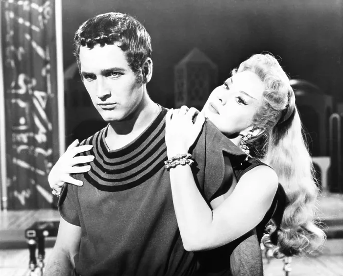 Framed Print : THE SILVER CHALICE, from left: Paul Newman, Virginia Mayo, 1954 Framed Print : THE SILVER CHALICE, from left: Paul Newman, Virginia Mayo, 1954