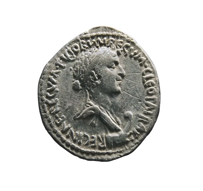 Framed Print : Silver coin with the portrait of Cleopatra. Obverse. The reverse has the portrait of Mark Antony. Coin. ITALY. Milan. Archaeological Museum. Proc: EGYPT. Alexandria Framed Print : Silver coin with the portrait of Cleopatra. Obverse. The reverse has the portrait of Mark Antony. Coin. ITALY. Milan. Archaeological Museum. Proc: EGYPT. Alexandria
