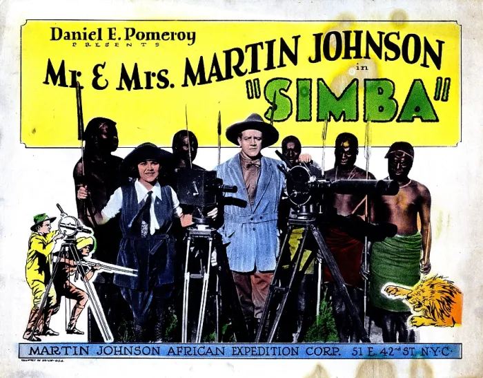 Framed Print : SIMBA: THE KING OF THE BEASTS, from left, Osa Johnson, Martin Johnson, 1928