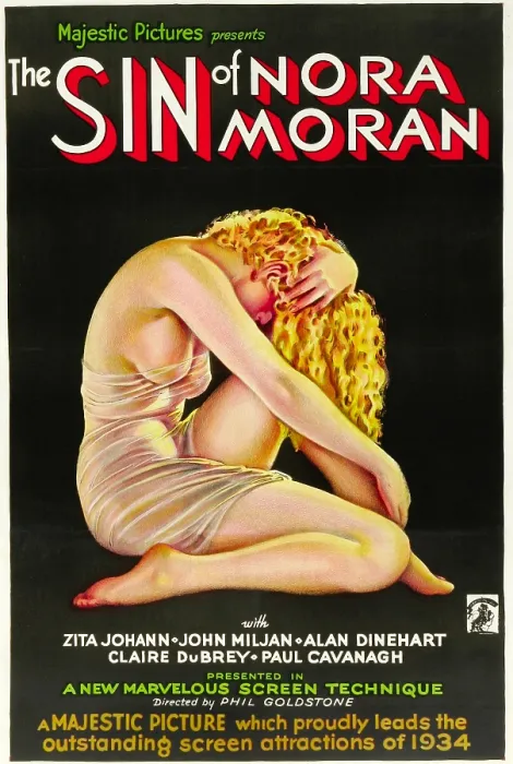 Framed Print : THE SIN OF NORA MORAN, poster art, 1933
