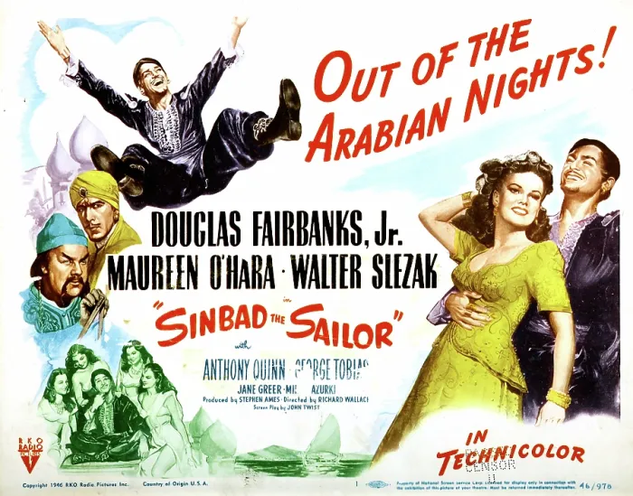Framed Print : SINBAD THE SAILOR, Walter Slezak, Anthony Quinn, Douglas Fairbanks Jr, Maureen O'Hara, 1947