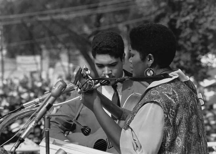 Framed Print : Singer Odetta at the 1963 Civil Rights March on Washington. Aug. 28, 1963