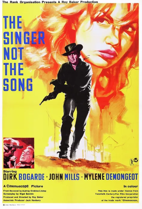 Framed Print : THE SINGER NOT THE SONG, US poster art, from back: Mylene Demongeot, Dirk Bogarde, John Mills, 1961 Framed Print : THE SINGER NOT THE SONG, US poster art, from back: Mylene Demongeot, Dirk Bogarde, John Mills, 1961