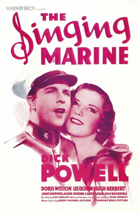 Framed Print : THE SINGING MARINE, from left: Dick Powell, Doris Weston, 1937