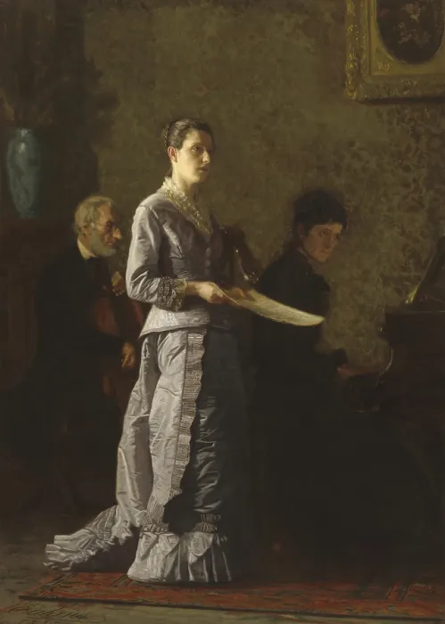 Framed Print : Singing a Pathetic Song, by Thomas Eakins, 1881, American painting, oil on canvas