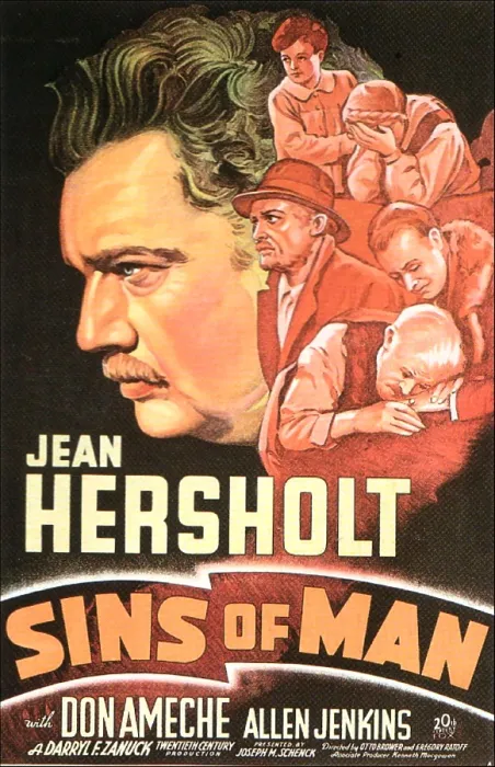 Framed Print : SINS OF MAN, US poster, far left: Jean Hersholt, 1936. TM and copyright 20th Century Fox Film Corp. All rights reserved / courtesy Everett Collection