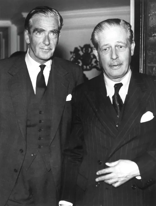 Framed Print : Sir Anthony Eden, British Prime Minister Harold MacMillan, ca. 1958. Courtesy: CSU Archives  /  Everett Collection