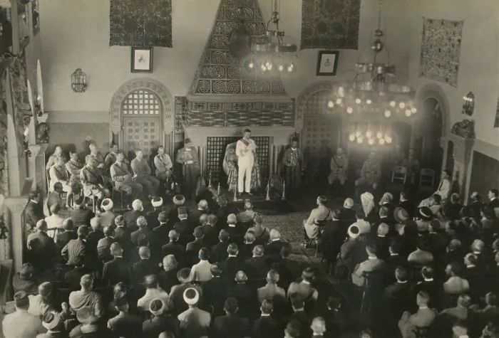 Framed Print : Sir Herbert Samuel, High Commissioner of Palestine, reading a Proclamation on July 7, 1920