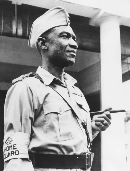 Framed Print : Sir Osei Agyeman, Premph II, an Ashante chief, helped build the British West Africa militia. He wore the uniform of the militia during World War 2. Jan. 1943. (CSU_2015_11_1242)