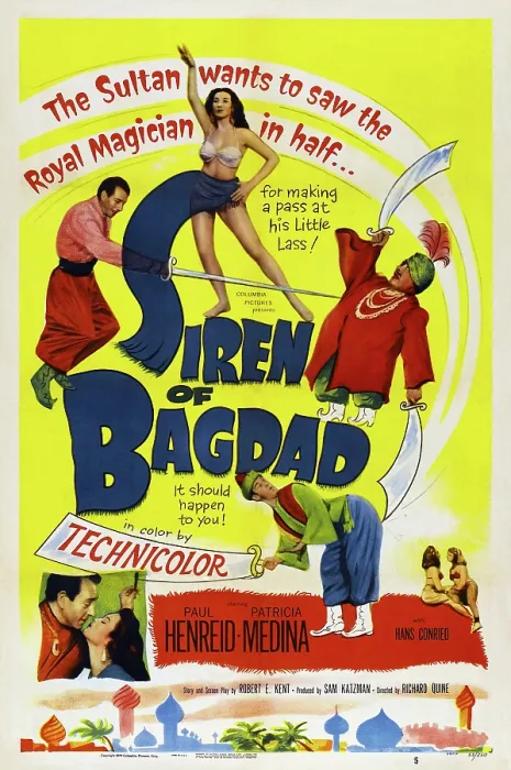 Framed Print : SIREN OF BAGDAD, l-r: Paul Henreid, Patricia Medina on poster art, 1953 Framed Print : SIREN OF BAGDAD, l-r: Paul Henreid, Patricia Medina on poster art, 1953
