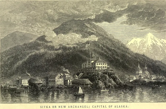 Framed Print : Sitka or New Archangel was the Capital of Alaska when it was purchased from the Russians 1867. Several buildings have Russian onion shaped domes