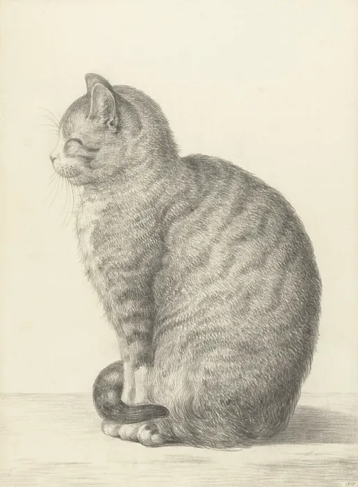Framed Print : Sitting Cat, Facing Left, by Jean Bernard, 1825, Dutch chalk and pencil drawing. (BSLOC_2016_1_275) Framed Print : Sitting Cat, Facing Left, by Jean Bernard, 1825, Dutch chalk and pencil drawing. (BSLOC_2016_1_275)
