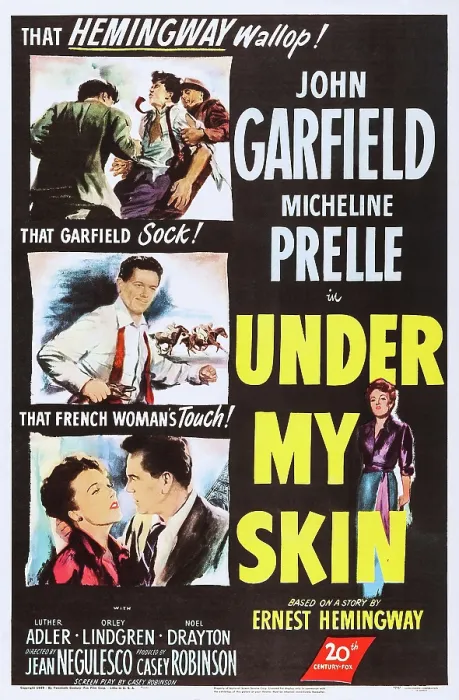 Framed Print : UNDER MY SKIN, US poster art, John Garfield, Micheline Prelle, (aka Micheline Presle), 1950. TM & Copyright 20th Century Fox Film Corp Framed Print : UNDER MY SKIN, US poster art, John Garfield, Micheline Prelle, (aka Micheline Presle), 1950. TM & Copyright 20th Century Fox Film Corp