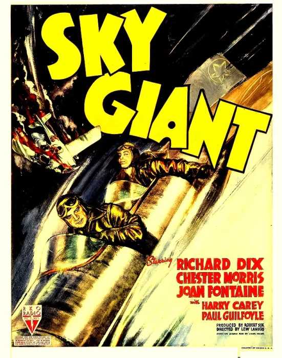 Framed Print : SKY GIANT, front: Richard Dix, rear: Chester Morris on window card, 1938