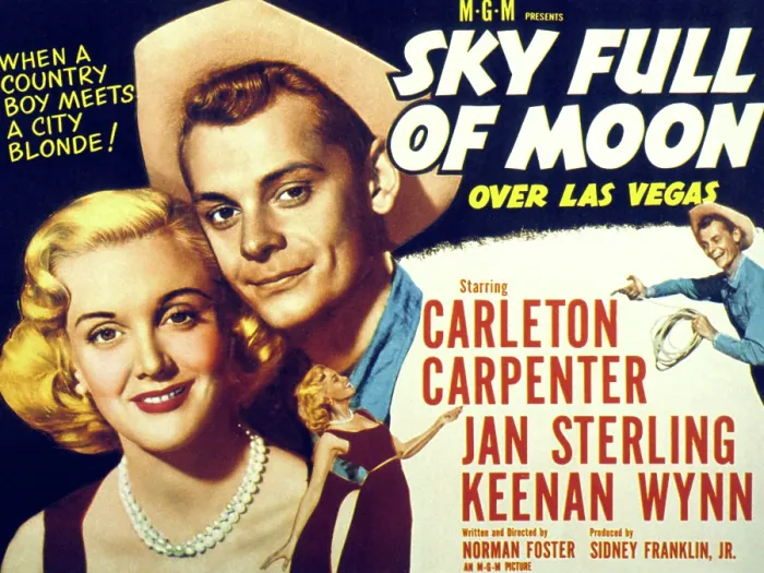Framed Print : SKY FULL OF MOON, US lobbycard, from left: Jan Sterling, Carleton Carpenter, 1952