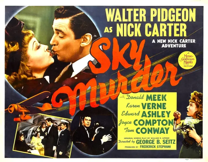 Framed Print : SKY MURDER, top left from left: Kaaren Verne, Walter Pidgeon, 1940