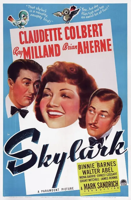 Framed Print : SKYLARK, US poster art, from left, Ray Milland, Claudette Colbert, Brian Aherne, 1941