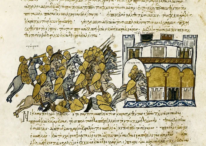 Framed Print : SKYLITZERJohn (9th century). Madrid Skylitzes 'Synopsis historiarum'. Synopsis of Histories about the reigns of the Byzantine emperors. 12th c Framed Print : SKYLITZERJohn (9th century). Madrid Skylitzes 'Synopsis historiarum'. Synopsis of Histories about the reigns of the Byzantine emperors. 12th c