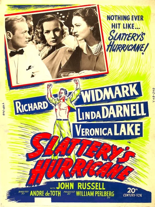 Framed Print : SLATTERY'S HURRICANE, US poster, from left: Richard Widmark, Veronica Lake, Linda Darnell, 1949. TM and Copyright 20th Century Fox Film Corp
