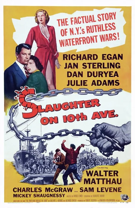 Framed Print : SLAUGHTER ON TENTH AVENUE, US poster art, from top: Jan Sterling, Richard Egan, Julie Adams, 1957