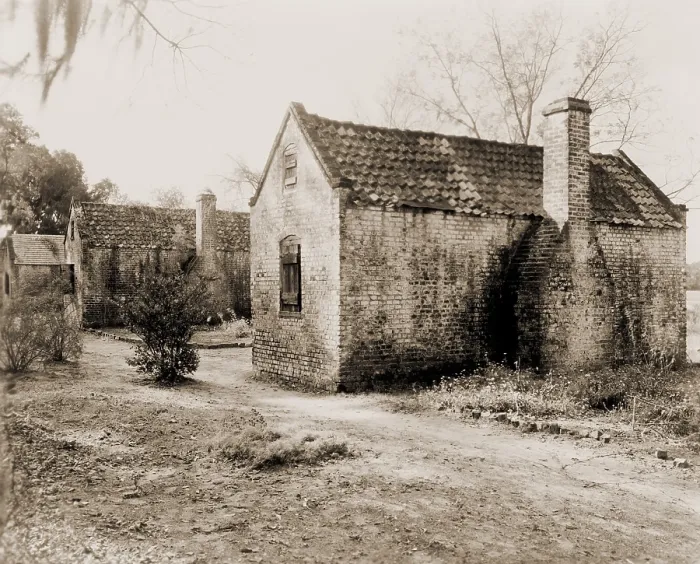 Framed Print : Slave cabins, built before the Civil War, on Boone Hall Plantation, in South Carolina low country. 1937 photo by Frances Benjamin Johnston Framed Print : Slave cabins, built before the Civil War, on Boone Hall Plantation, in South Carolina low country. 1937 photo by Frances Benjamin Johnston