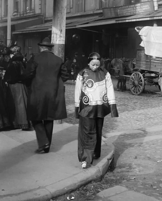 Framed Print : A SLAVE GIRL IN HOLIDAY ATTIRE. From Arnold Genthe's CHINATOWN SERIES. Ca. 1900
